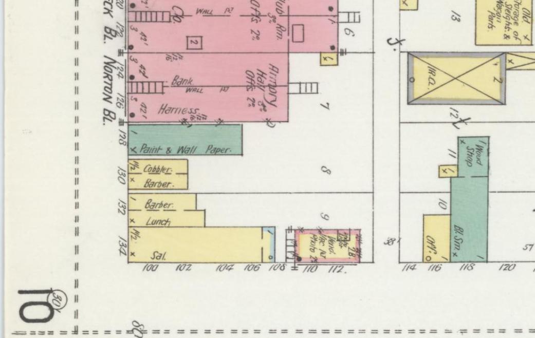 Fire Insurance Map of 10th and S Phillips Ave., 1896