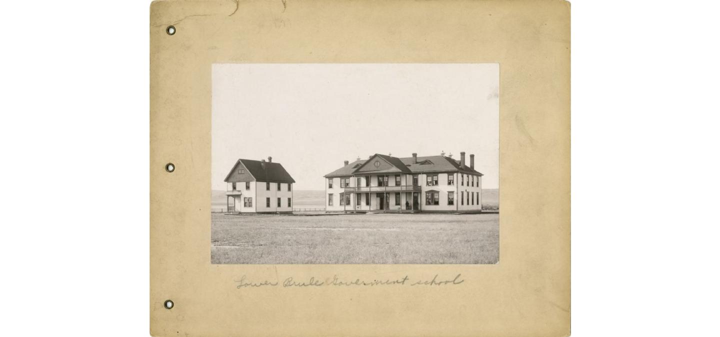 View of a government school on the Lower Brule Reservation